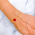 Lovely Heart 21k Gold CZ Bracelet