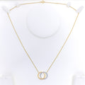 Radiant Interlinked Loop 18k Gold + Diamond Necklace 