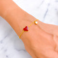Lovely Heart 21k Gold CZ Bracelet