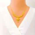 Mesmerizing Ornamental 22k Gold Necklace Set 