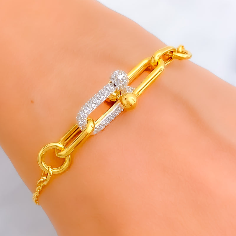 Majestic Charming 21k Gold CZ Bracelet