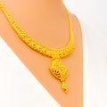 Mesmerizing Ornamental 22k Gold Necklace Set 
