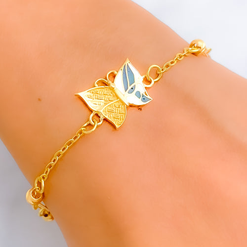 Fancy Butterfly 21k Gold Bracelet