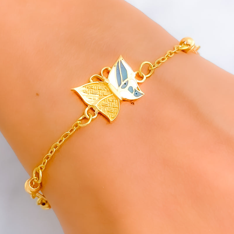 Fancy Butterfly 21k Gold Bracelet