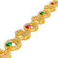 Vibrant Festive 22k Gold CZ Bracelet 