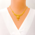 Fascinating Fanned 22k Gold Necklace Set