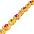 Festive Floral 22k Gold CZ Bracelet 