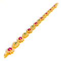 Festive Floral 22k Gold CZ Bracelet 