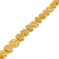 Gorgeous Hexagon Accented 22k Gold CZ Bracelet 