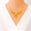 Eclectic Tasseled 22k Gold Necklace Set 
