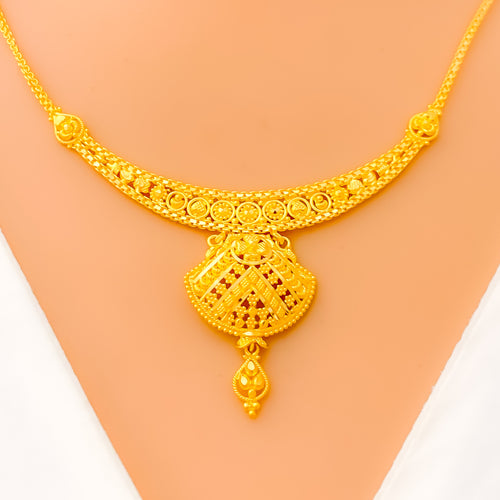 Opulent Graduating 22k Gold Necklace Set 