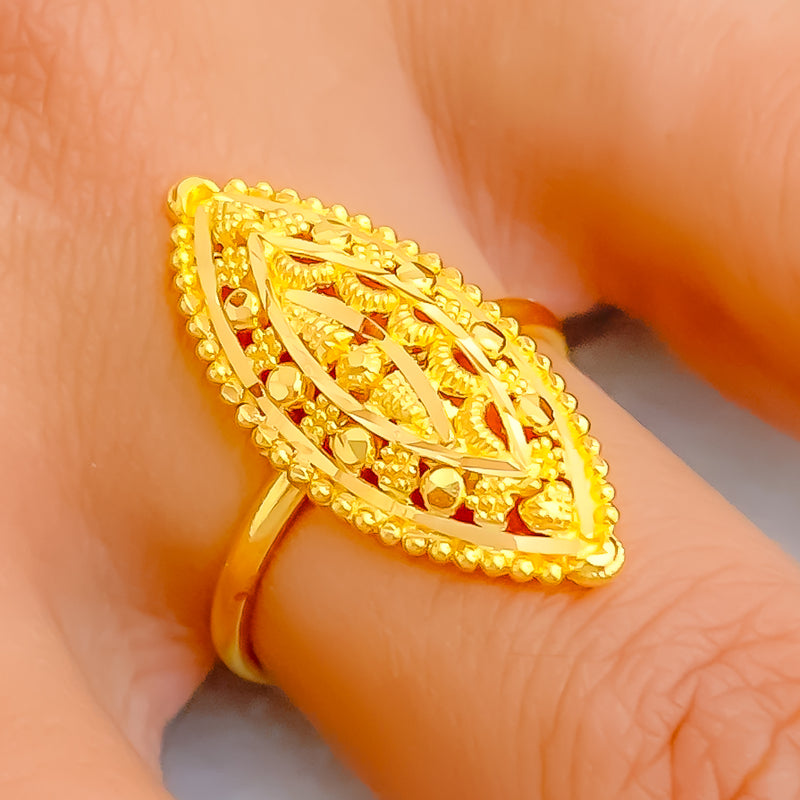 Rich Elongated 22K Gold Ring