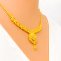 Floral Ornamental 22k Gold Necklace Set 