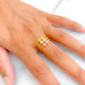 Multi-Color Orb 22K Gold Ring
