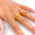 Trendy Beadwork 22K Gold Ring