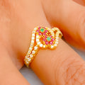 Ethereal Lovely 22k Gold CZ Ring