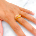 Vibrant Tasteful 22k Gold CZ Ring