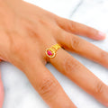 Radiant Luscious 22k Gold CZ Ring