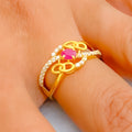Bright Delightful 22k Gold CZ Ring