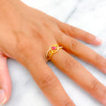 Bright Delightful 22k Gold CZ Ring