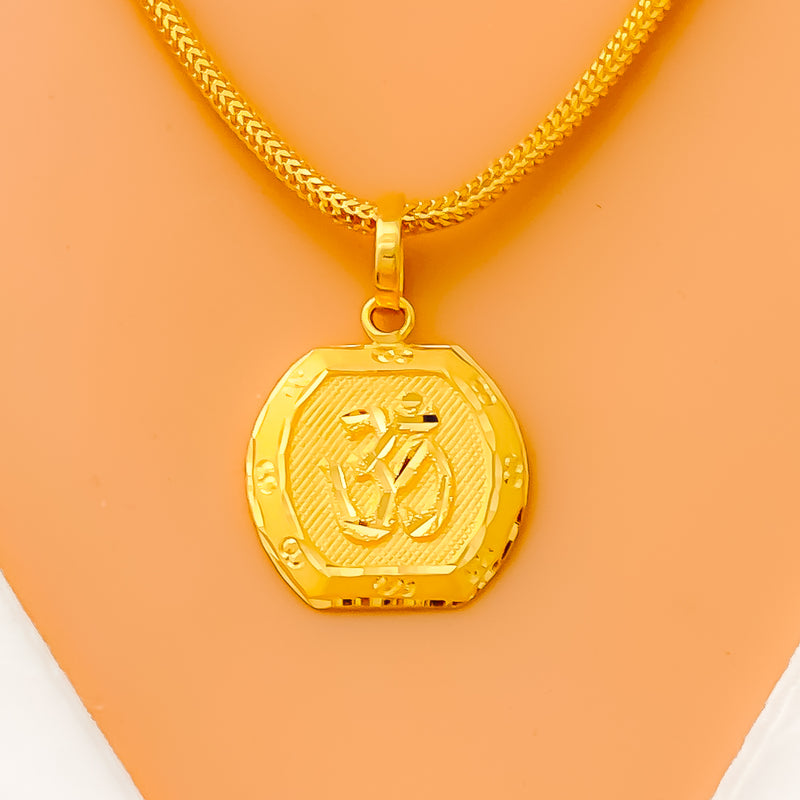 Brilliant Polished 22k Gold OM Pendant