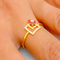 Glowing Shimmering 22k Gold CZ Ring