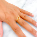 Glowing Shimmering 22k Gold CZ Ring