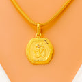 Charming Engraved 22k Gold OM Pendant
