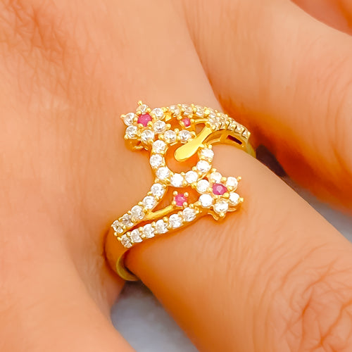 Adorned Luminous 22k Gold CZ Ring