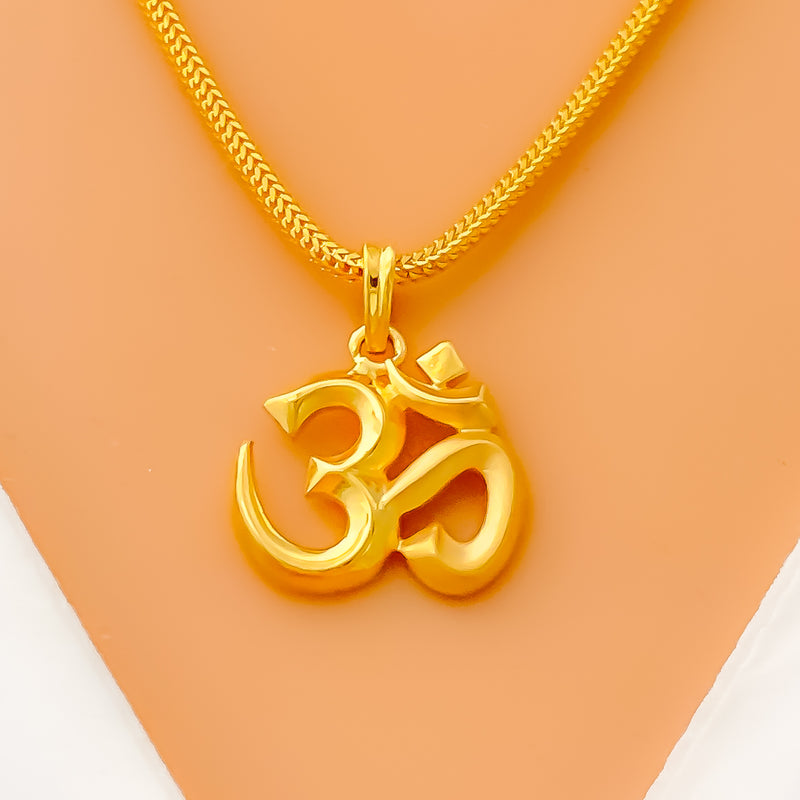 Radiant Vibrant 22k Gold OM Pendant