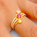 Dazzling Ethereal 22k Gold CZ Ring