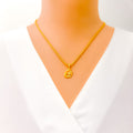 Lightweight Adorned 22k Gold OM Pendant