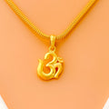 Lightweight Adorned 22k Gold OM Pendant