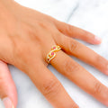 Charming Alluring 22k Gold CZ Ring