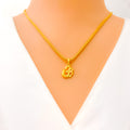 Lightweight Adorned 22k Gold OM Pendant