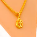 Lightweight Adorned 22k Gold OM Pendant