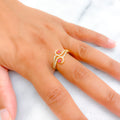 Lovely Gleaming 22k Gold CZ Ring