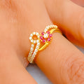 Tasteful Glowing 22k Gold CZ Ring