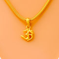Sleek Ethereal 22k Gold OM Pendant