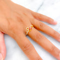 Tasteful Glowing 22k Gold CZ Ring