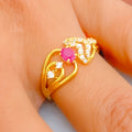 Glowing Fashionable 22k Gold CZ Ring