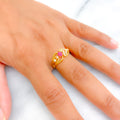 Glowing Fashionable 22k Gold CZ Ring