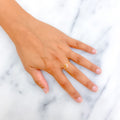 Dressy Elevated 22k Gold CZ Ring