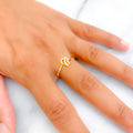Dressy Elevated 22k Gold CZ Ring