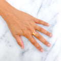 Chic Accented 22k Gold CZ Ring