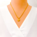 Slender Posh 22k Gold OM Pendant