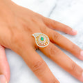 Magnificent Paisley 18K Gold + Diamond Statement Ring