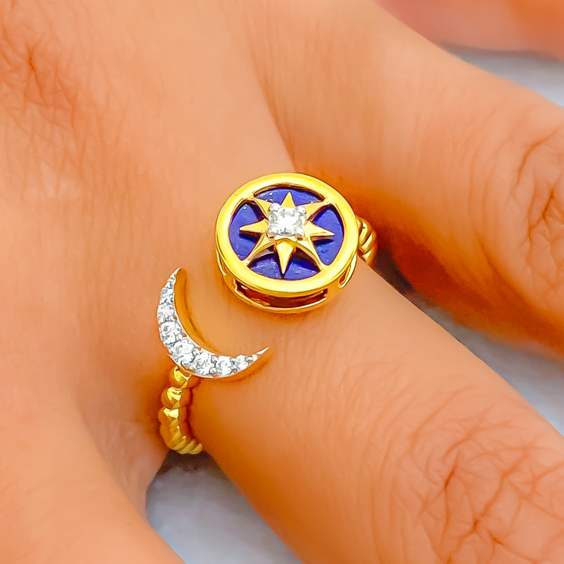 Captivating Iridescent 18K Gold + Diamond Statement Ring