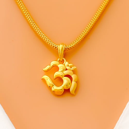 Bright Stylish 22k Gold OM Pendant