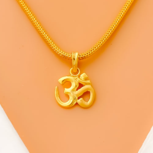 Subtle Alluring 22k Gold OM Pendant